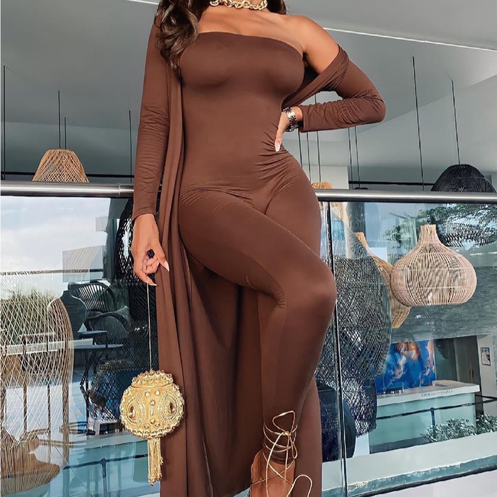 Fashion Nova Jumpsuit & Duster Set